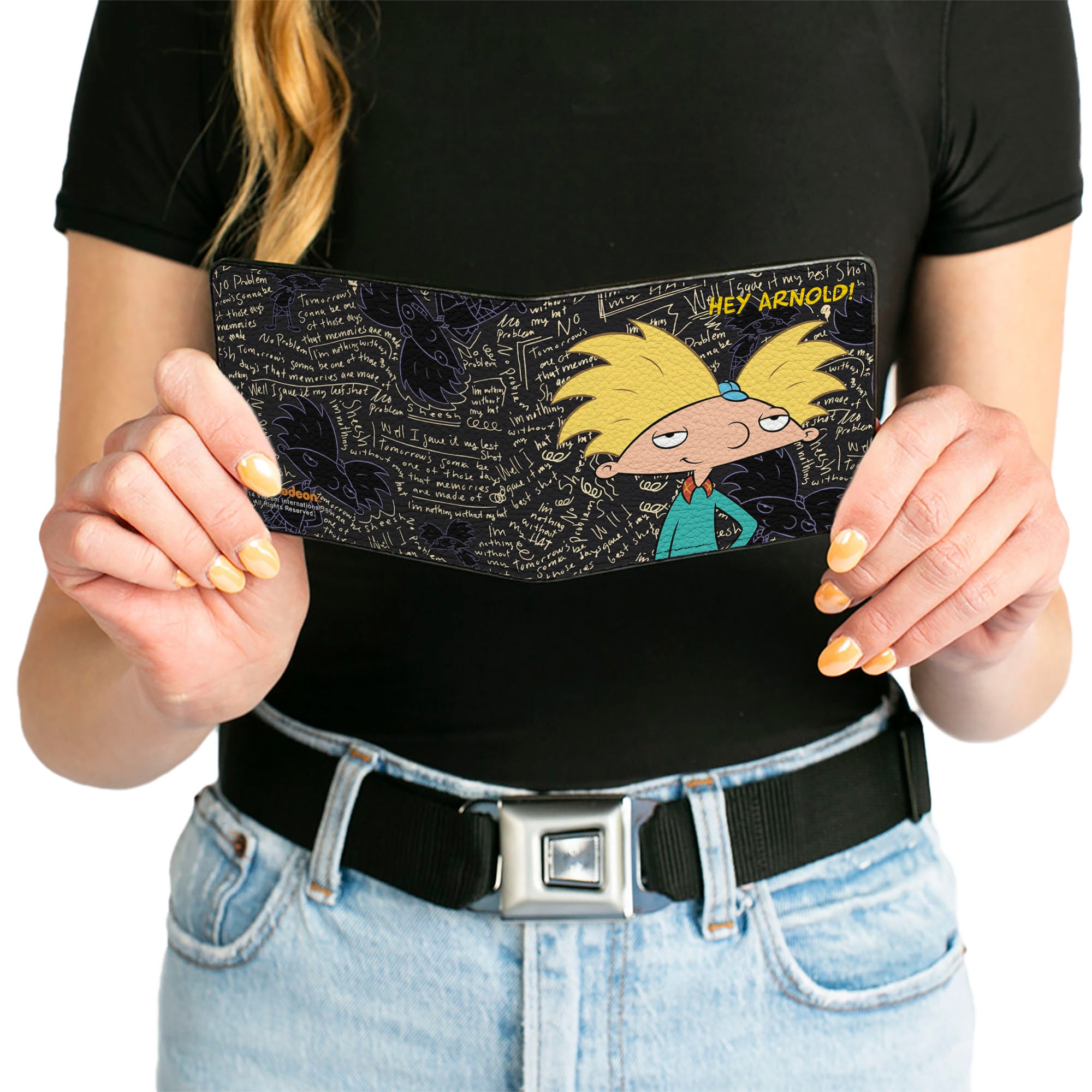 Bi-Fold Wallet - HEY ARNOLD! Arnold Pose Chalkboard Scribbles Bi-Fold Wallets Hey Arnold