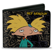 Bi-Fold Wallet - HEY ARNOLD! Arnold Pose Chalkboard Scribbles Bi-Fold Wallets Hey Arnold