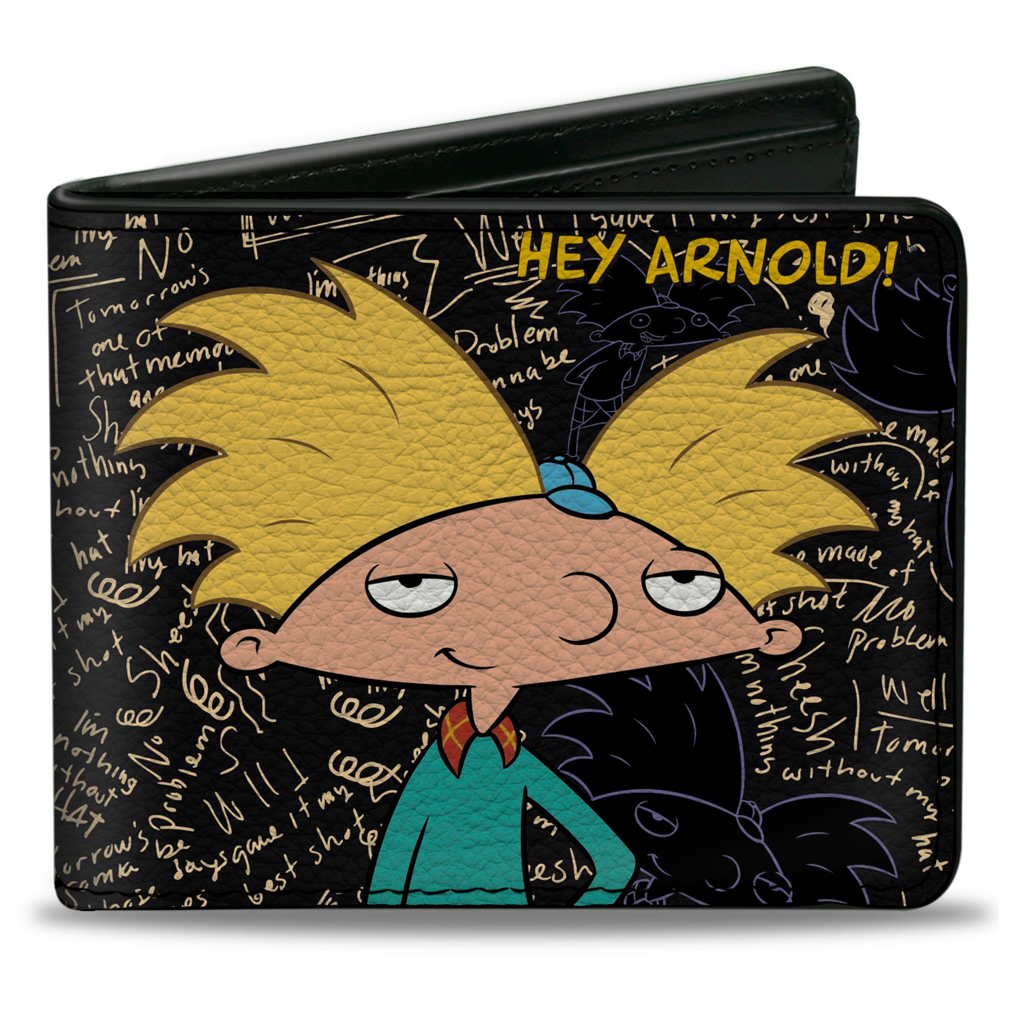 Bi-Fold Wallet - HEY ARNOLD! Arnold Pose Chalkboard Scribbles Bi-Fold Wallets Hey Arnold