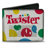 Bi-Fold Wallet - TWISTER RISKER Circle Spots White/Multi Color Bi-Fold Wallets Twister