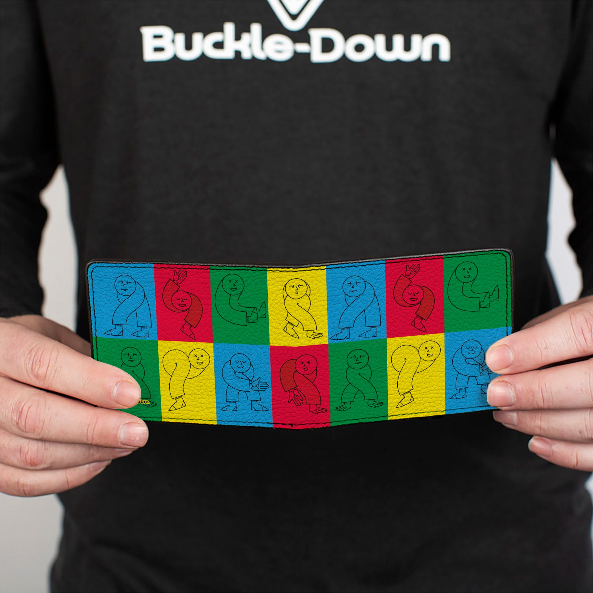 Bi-Fold Wallet - Twister Character Pose Blocks Multi Color Bi-Fold Wallets Twister