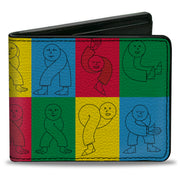 Bi-Fold Wallet - Twister Character Pose Blocks Multi Color Bi-Fold Wallets Twister