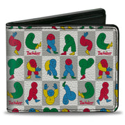 Bi-Fold Wallet - Twister Character Pose Blocks Checker White/Gray/Multi Color Bi-Fold Wallets Twister