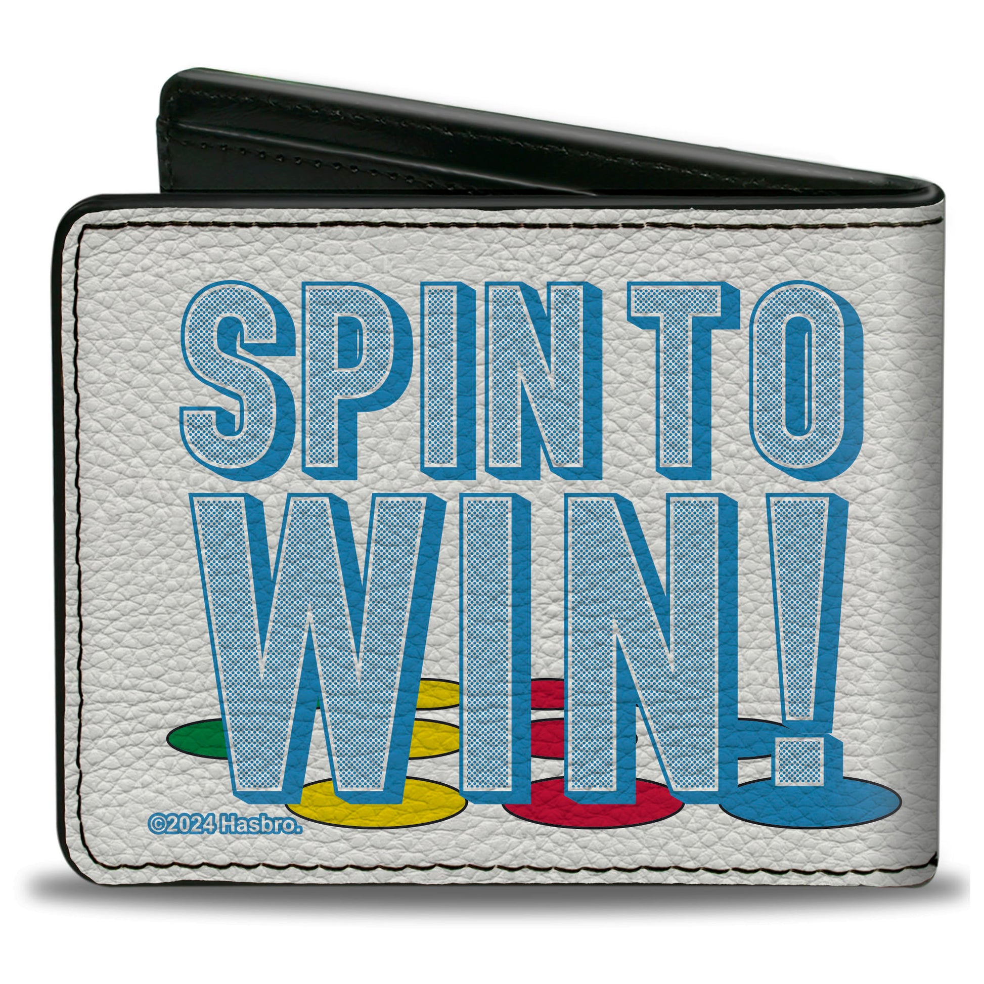 Bi-Fold Wallet - Twister SPIN TO WIN! Group Pose White/Blues/Multi Color Bi-Fold Wallets Twister
