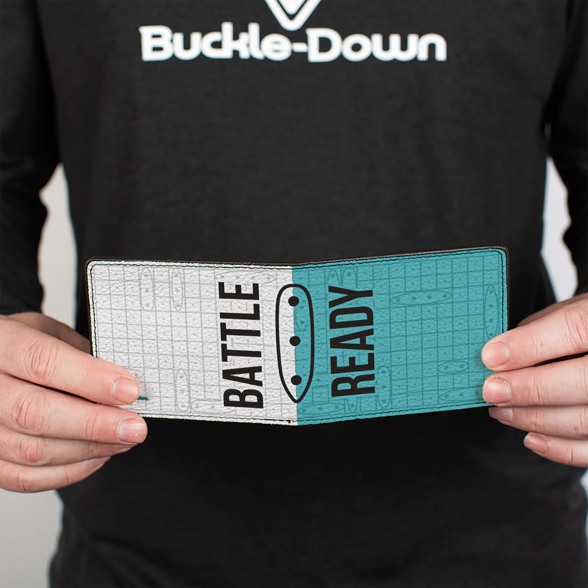 Bi-Fold Wallet - Battleship BATTLE READY Grids and Ships White/Blue/Black Bi-Fold Wallets Battleship