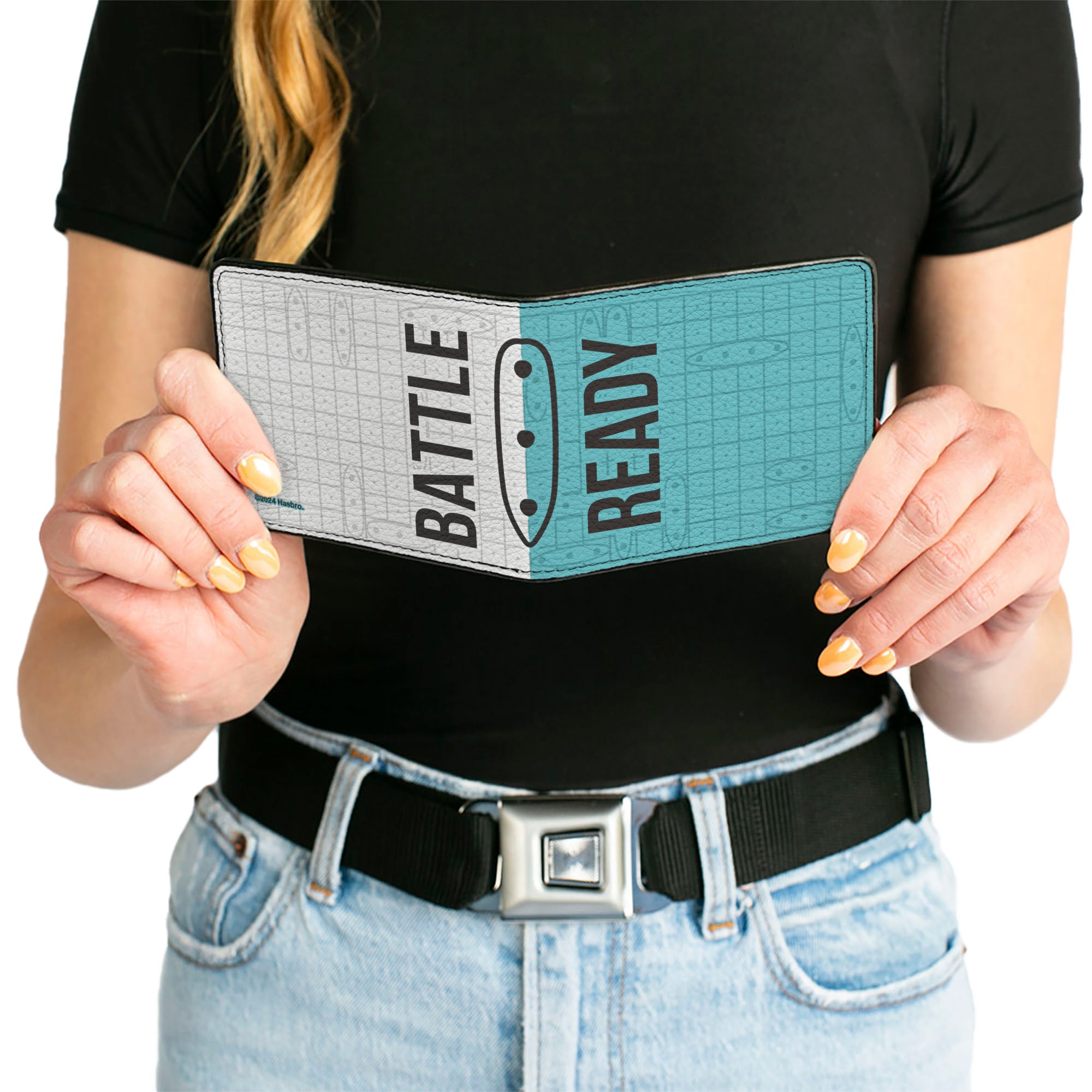 Bi-Fold Wallet - Battleship BATTLE READY Grids and Ships White/Blue/Black Bi-Fold Wallets Battleship