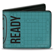 Bi-Fold Wallet - Battleship BATTLE READY Grids and Ships White/Blue/Black Bi-Fold Wallets Battleship
