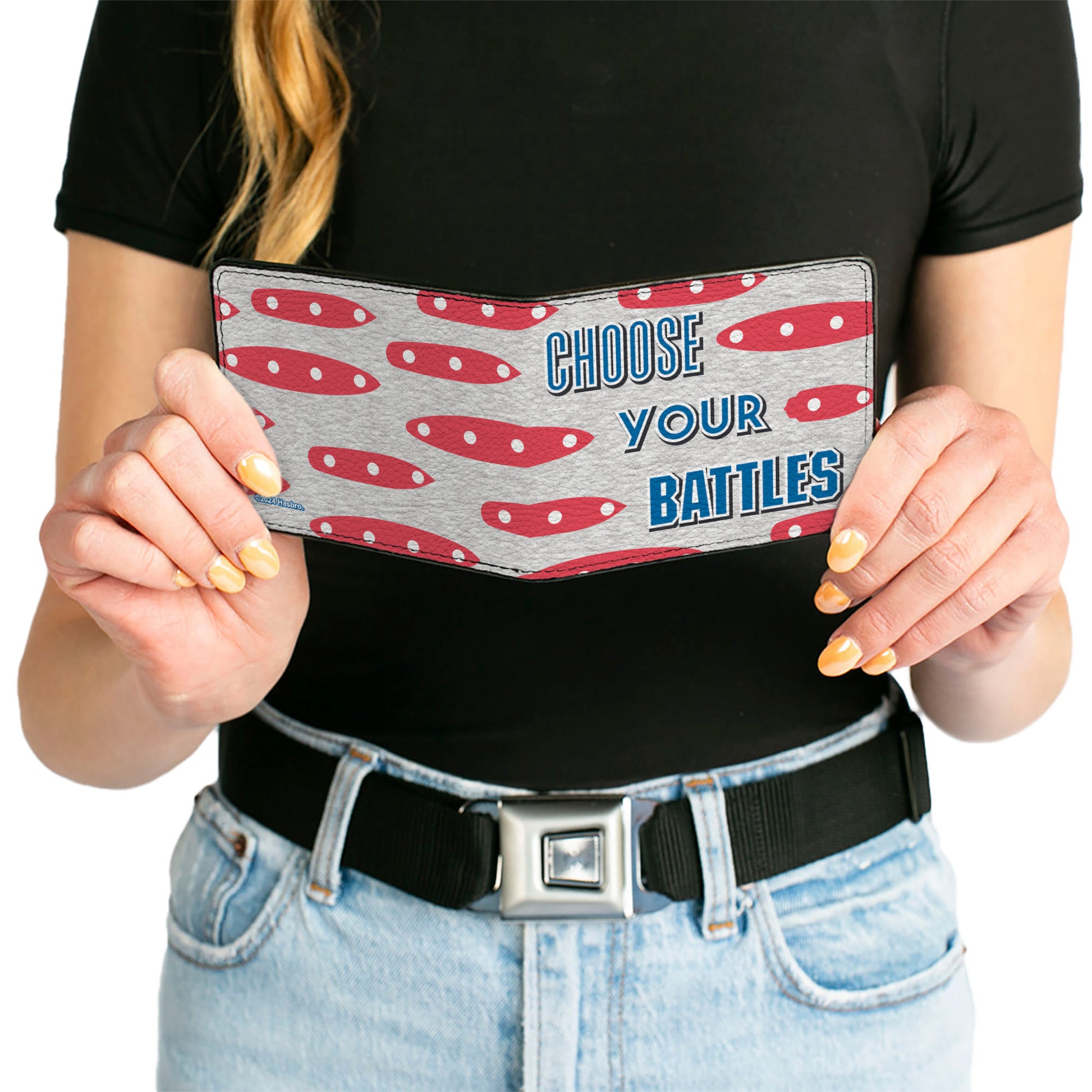 Bi-Fold Wallet - Battleship CHOOSE YOUR BATTLES Ships Gray/Red/Blue/White Bi-Fold Wallets Battleship