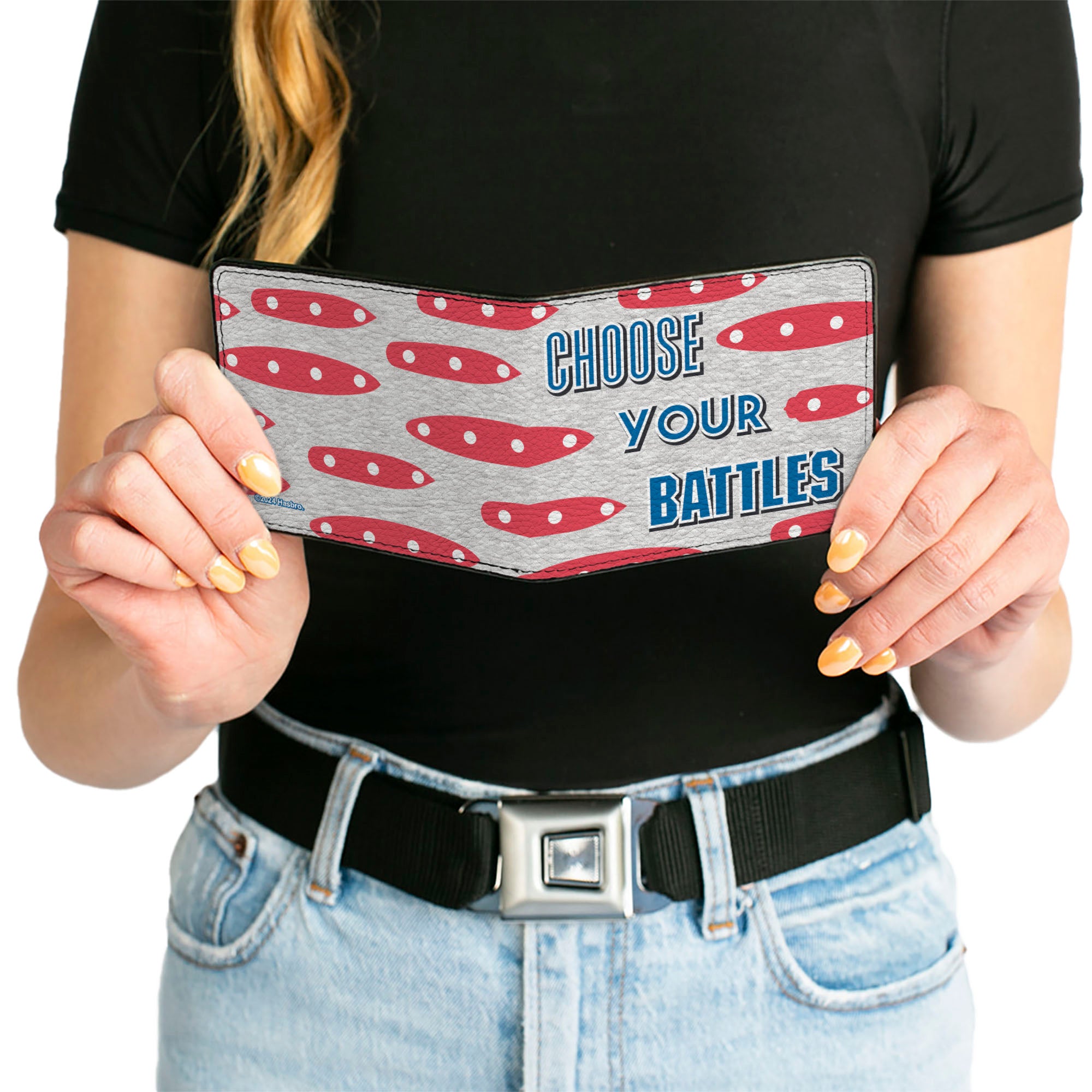 Bi-Fold Wallet - Battleship CHOOSE YOUR BATTLES Ships Gray/Red/Blue/White Bi-Fold Wallets Battleship