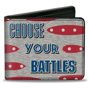 Bi-Fold Wallet - Battleship CHOOSE YOUR BATTLES Ships Gray/Red/Blue/White Bi-Fold Wallets Battleship