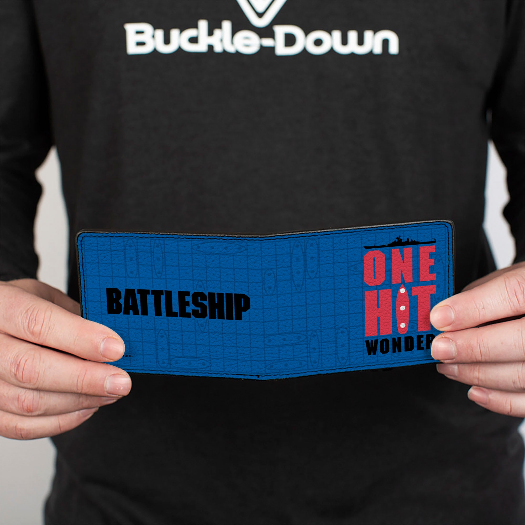 Bi-Fold Wallet - BATTLESHIP ONE HIT WONDER and Title Logo Ocean Grid Blues/Black/Red Bi-Fold Wallets Battleship