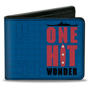 Bi-Fold Wallet - BATTLESHIP ONE HIT WONDER and Title Logo Ocean Grid Blues/Black/Red Bi-Fold Wallets Battleship
