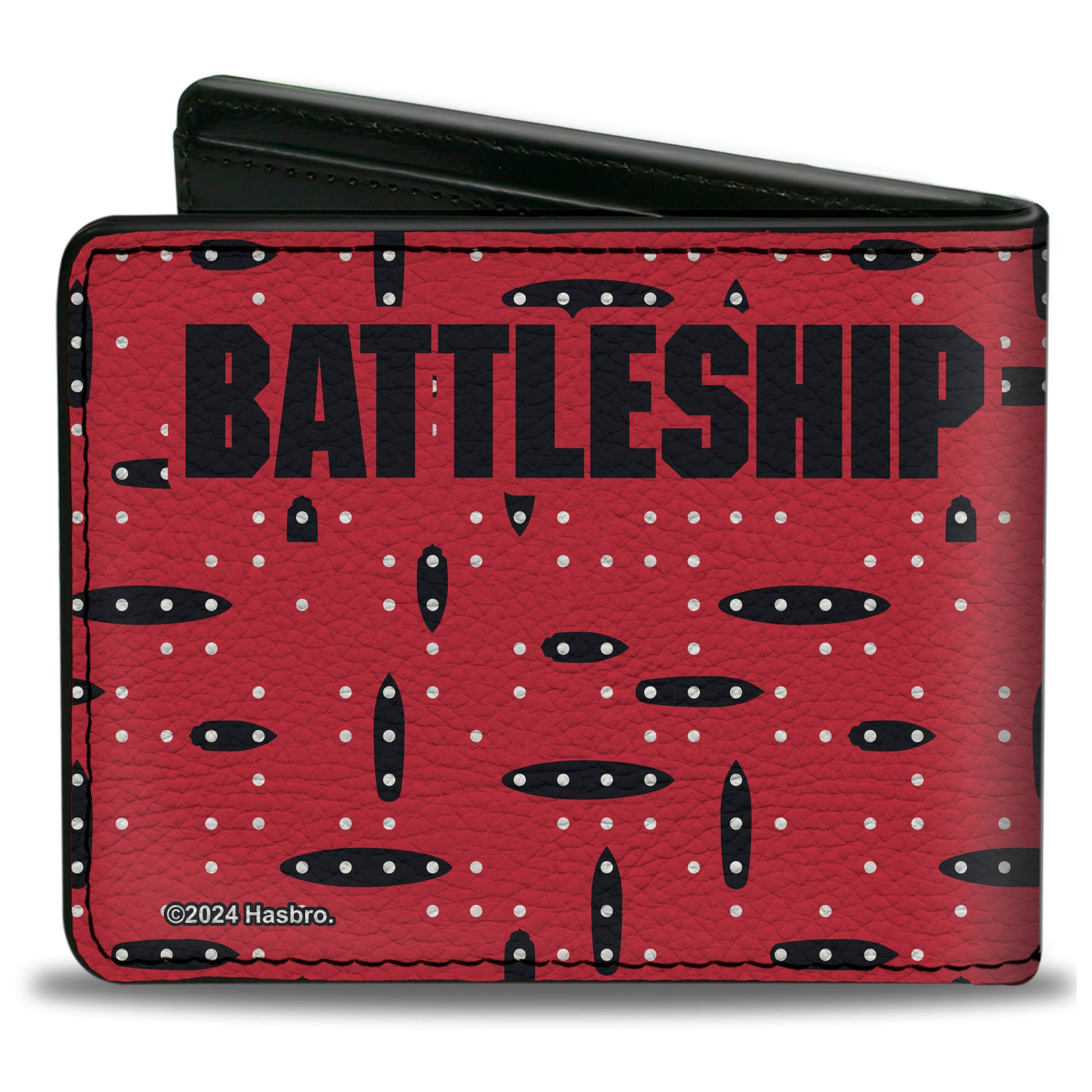 Bi-Fold Wallet - BATTLESHIP Grid with Ships and Text Red/Black/White Bi-Fold Wallets Battleship