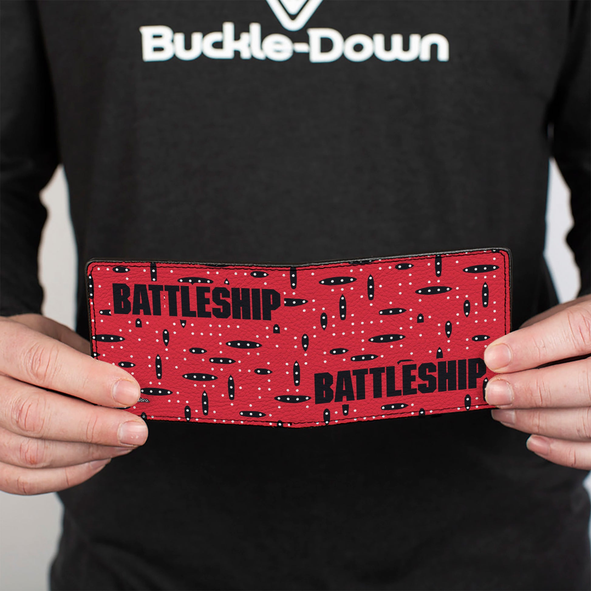 Bi-Fold Wallet - BATTLESHIP Grid with Ships and Text Red/Black/White Bi-Fold Wallets Battleship