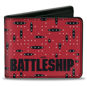 Bi-Fold Wallet - BATTLESHIP Grid with Ships and Text Red/Black/White Bi-Fold Wallets Battleship