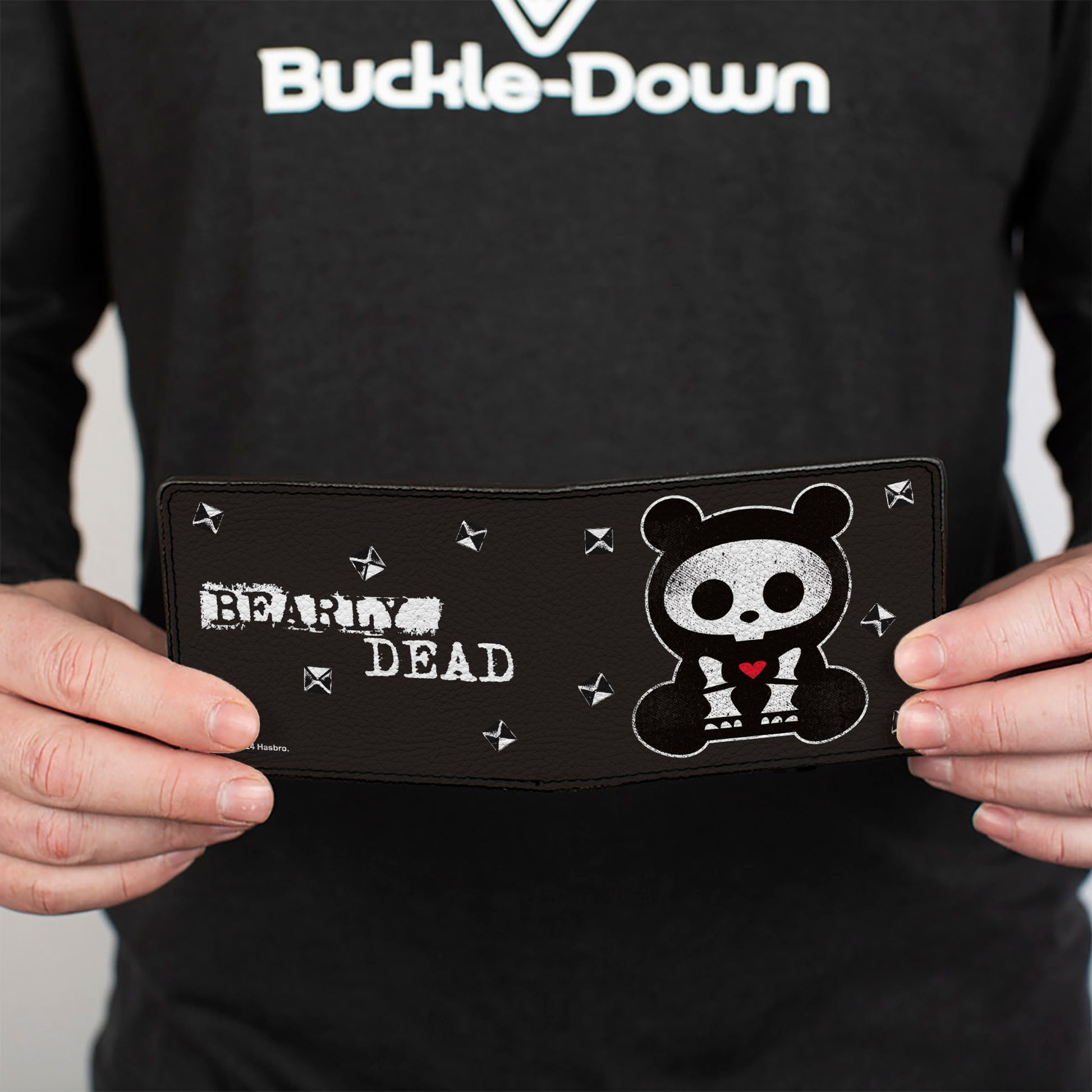 Bi-Fold Wallet - Skelanimals Chungkee the Panda BEARLY DEAD Pose Black/White Bi-Fold Wallets Skelanimals