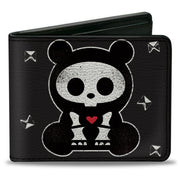 Bi-Fold Wallet - Skelanimals Chungkee the Panda BEARLY DEAD Pose Black/White Bi-Fold Wallets Skelanimals