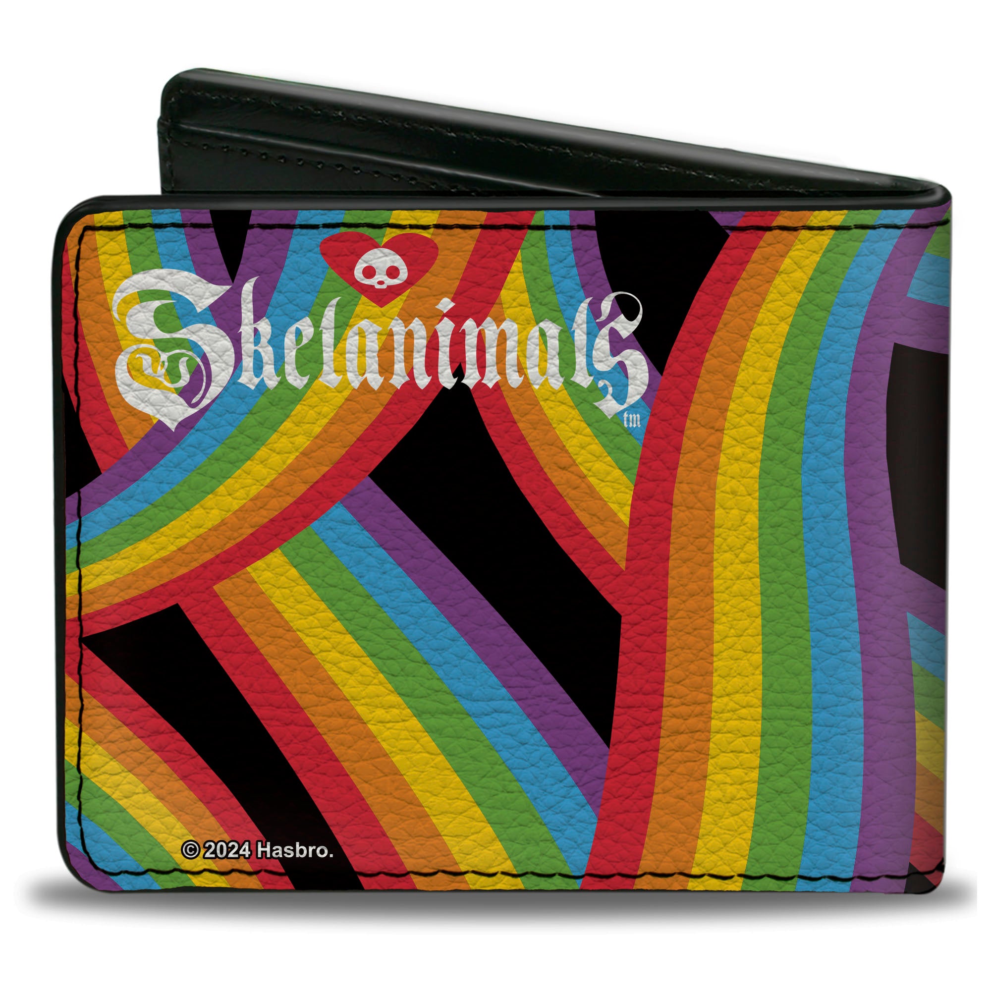 Bi-Fold Wallet - SKELANIMALS Bonita the Unicorn Pose and Title Logo Rainbows Bi-Fold Wallets Skelanimals
