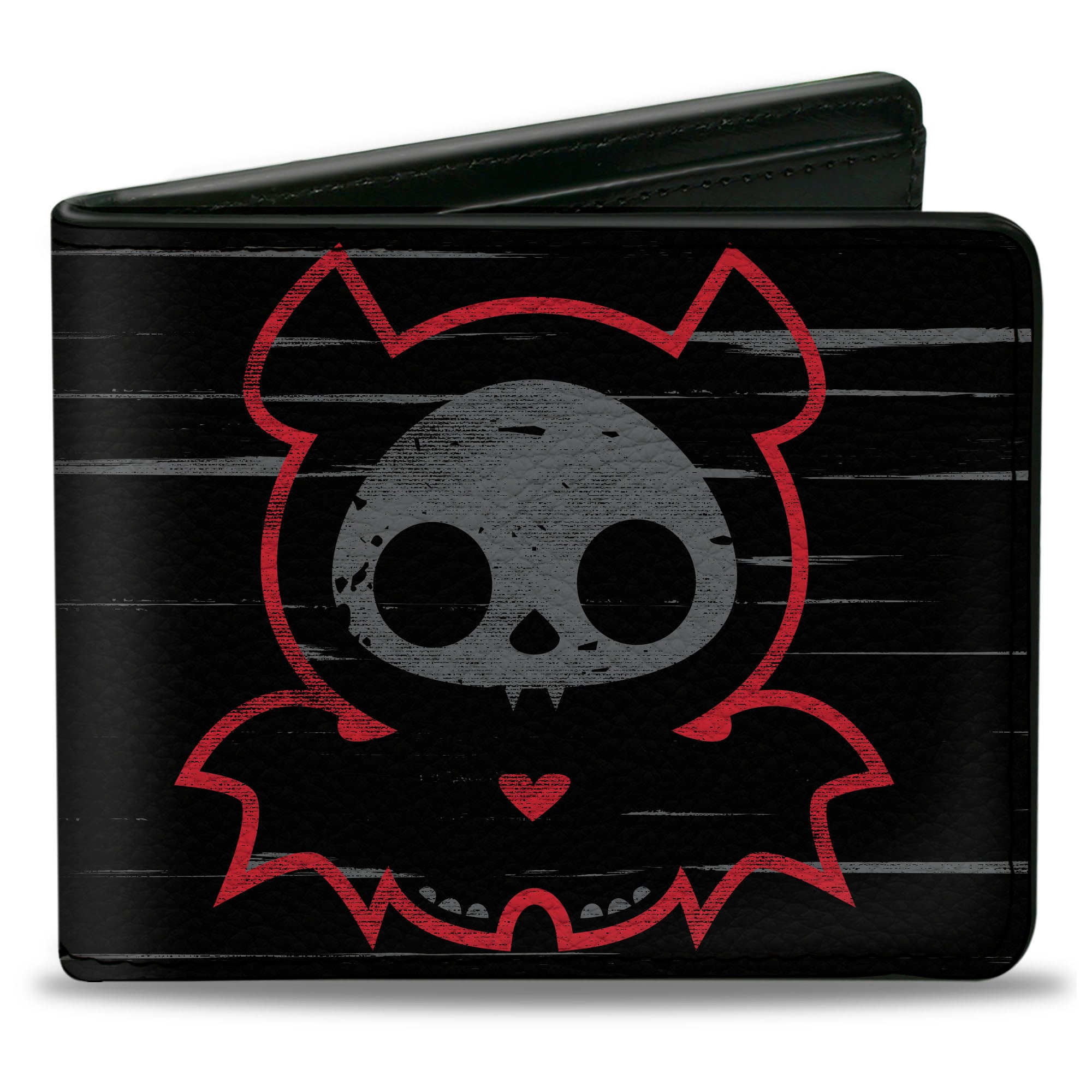 Bi-Fold Wallet - Skelanimals Diego the Bat I BITE Pose Black/White/Red Bi-Fold Wallets Skelanimals
