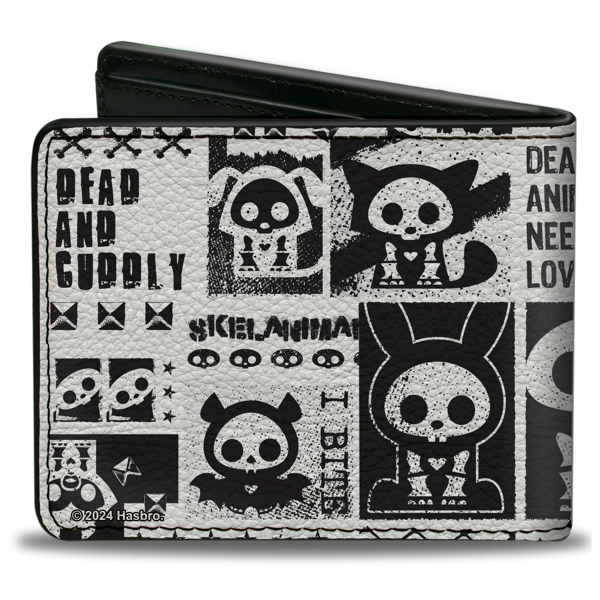 Bi-Fold Wallet - SKELANIMALS DEAD ANIMALS Quotes Collage and Title Logo White/Black Bi-Fold Wallets Skelanimals