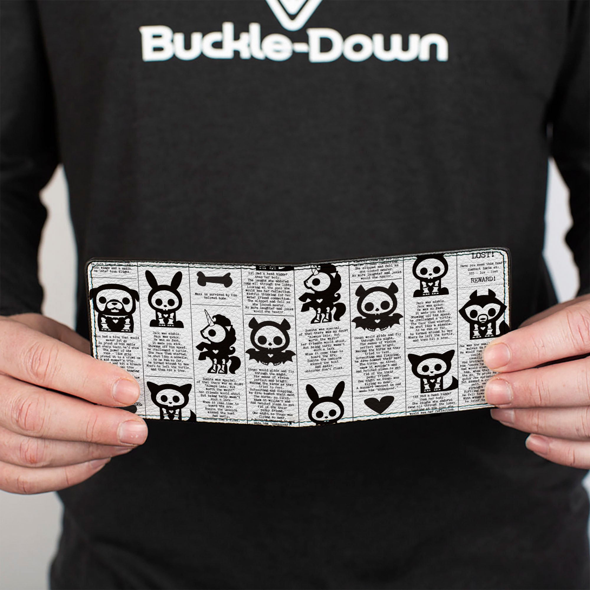 Bi-Fold Wallet - Skelanimals Obituary Announcements White/White Bi-Fold Wallets Skelanimals
