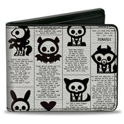 Bi-Fold Wallet - Skelanimals Obituary Announcements White/White Bi-Fold Wallets Skelanimals