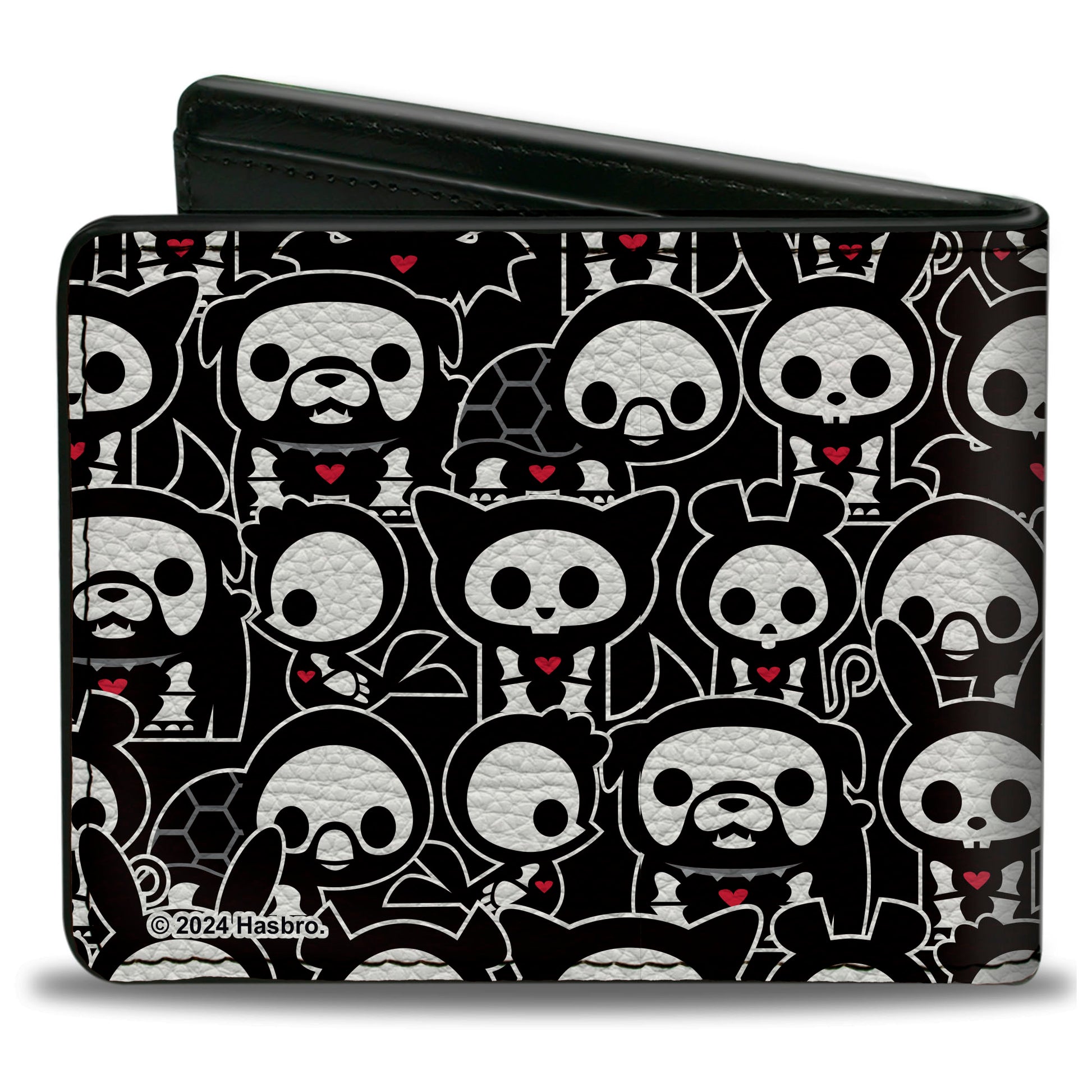 Bi-Fold Wallet - SKELANIMALS DEAD ANIMALS NEED LOVE TOO Collage and Animals Black/White/Red Bi-Fold Wallets Skelanimals