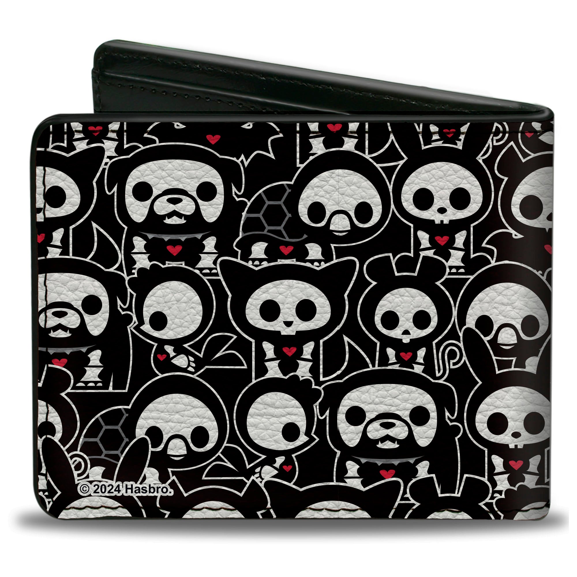 Bi-Fold Wallet - SKELANIMALS DEAD ANIMALS NEED LOVE TOO Collage and Animals Black/White/Red Bi-Fold Wallets Skelanimals
