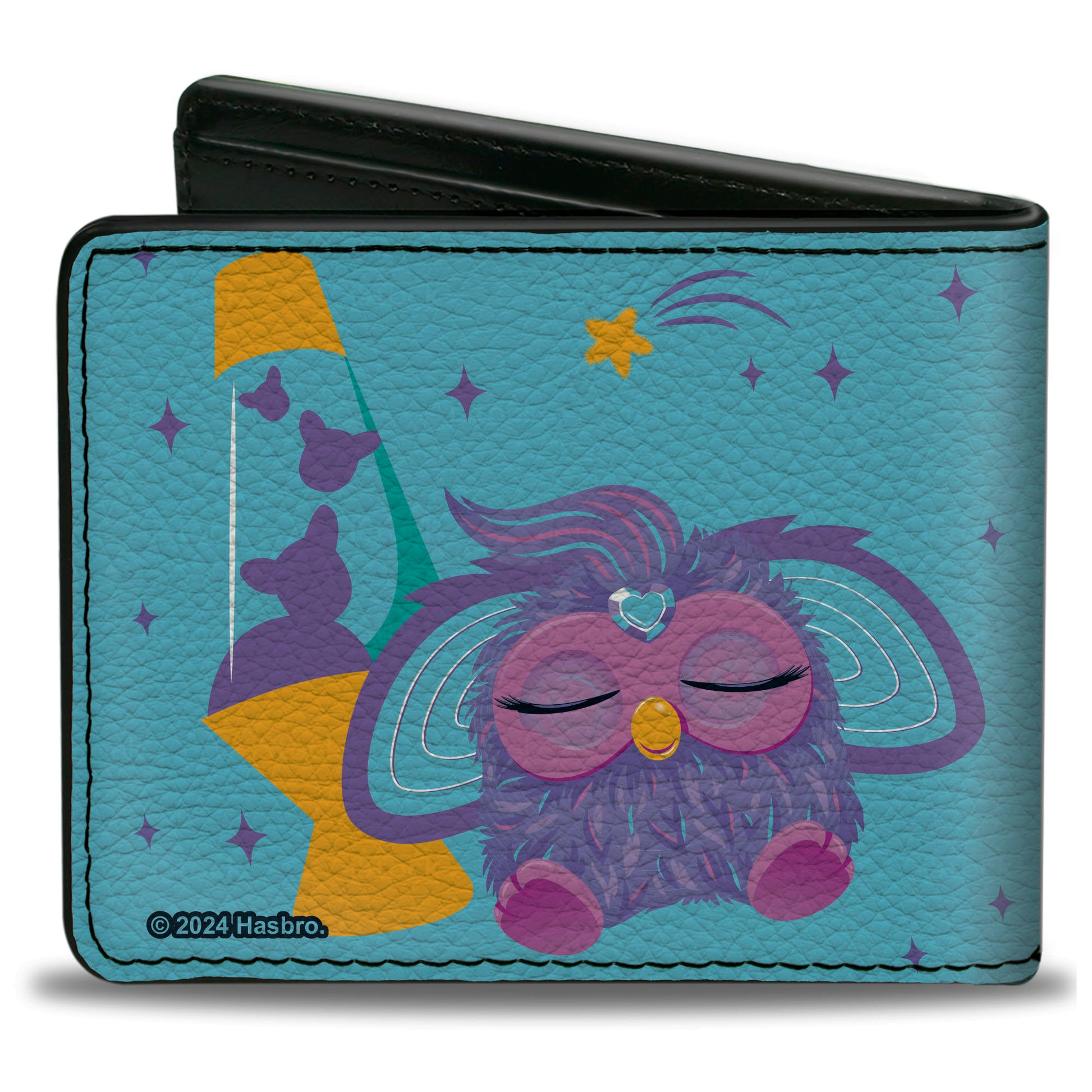 Bi-Fold Wallet - Furby Purple and Orange Furby CHILL TIME Pose Blue/Purple Bi-Fold Wallets Furby
