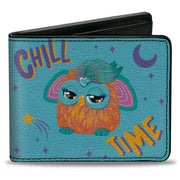 Bi-Fold Wallet - Furby Purple and Orange Furby CHILL TIME Pose Blue/Purple Bi-Fold Wallets Furby