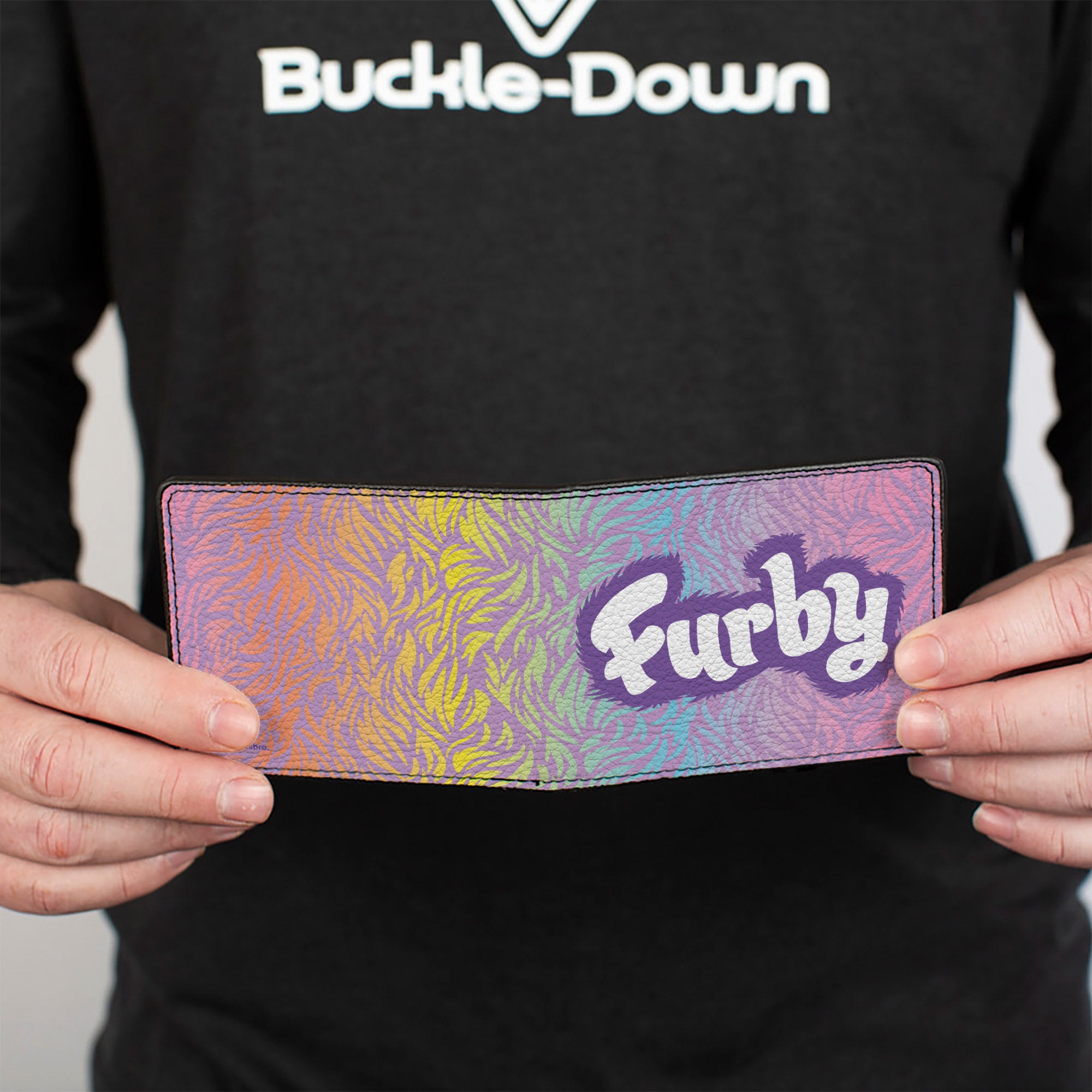 Bi-Fold Wallet - FURBY Title Logo Fur Print Multi Color/Purple/White Bi-Fold Wallets Furby