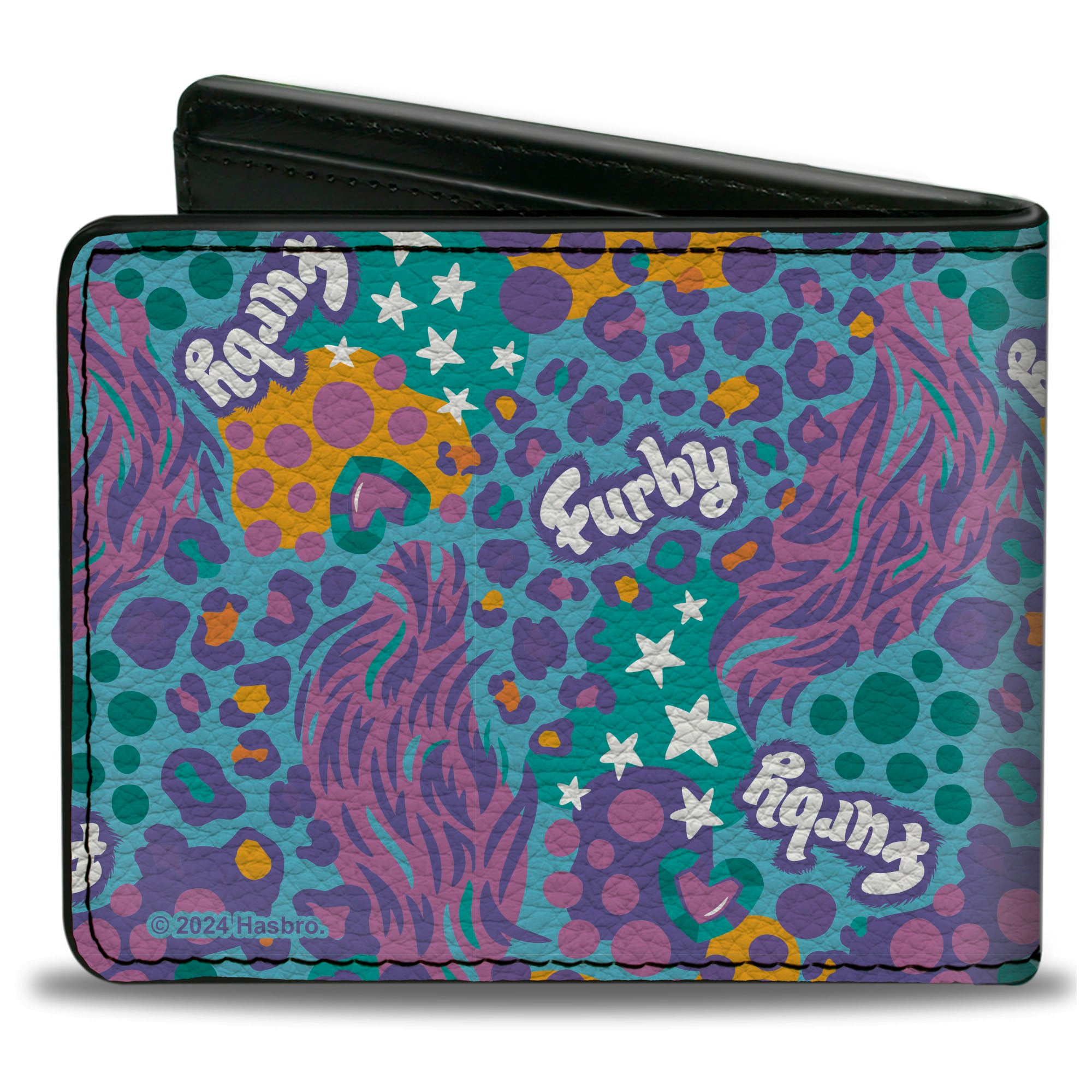 Bi-Fold Wallet - FURBY Title Logo Fur Print Blues/Purple/White Bi-Fold Wallets Furby