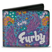 Bi-Fold Wallet - FURBY Title Logo Fur Print Blues/Purple/White Bi-Fold Wallets Furby