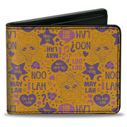 Bi-Fold Wallet - Furby Furbish Phrases and Icons Orange/Pink/Purple Bi-Fold Wallets Furby