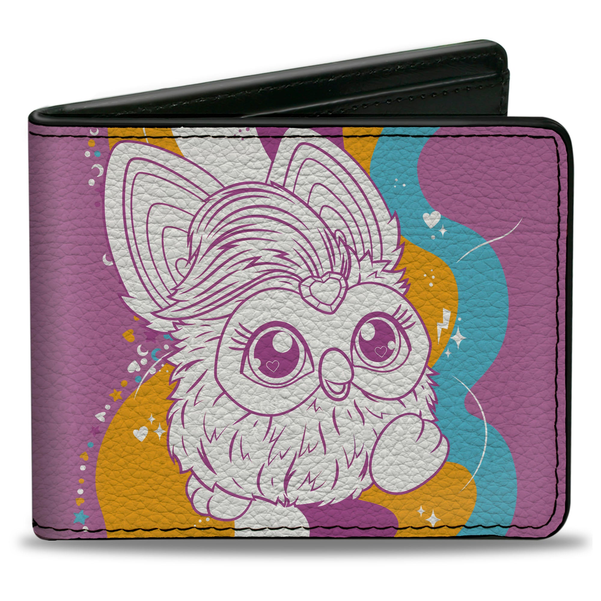 Bi-Fold Wallet - Furby YOU ARE WONDERFUL Running Pose Pinks/Multi Color Bi-Fold Wallets Furby