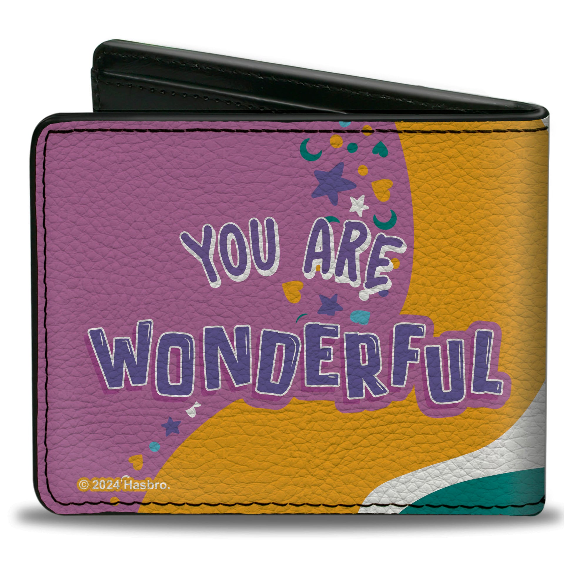 Bi-Fold Wallet - Furby Purple Furby YOU ARE WONDERFUL Running Pose Multi Color Bi-Fold Wallets Furby