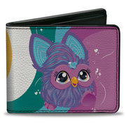 Bi-Fold Wallet - Furby Purple Furby YOU ARE WONDERFUL Running Pose Multi Color Bi-Fold Wallets Furby