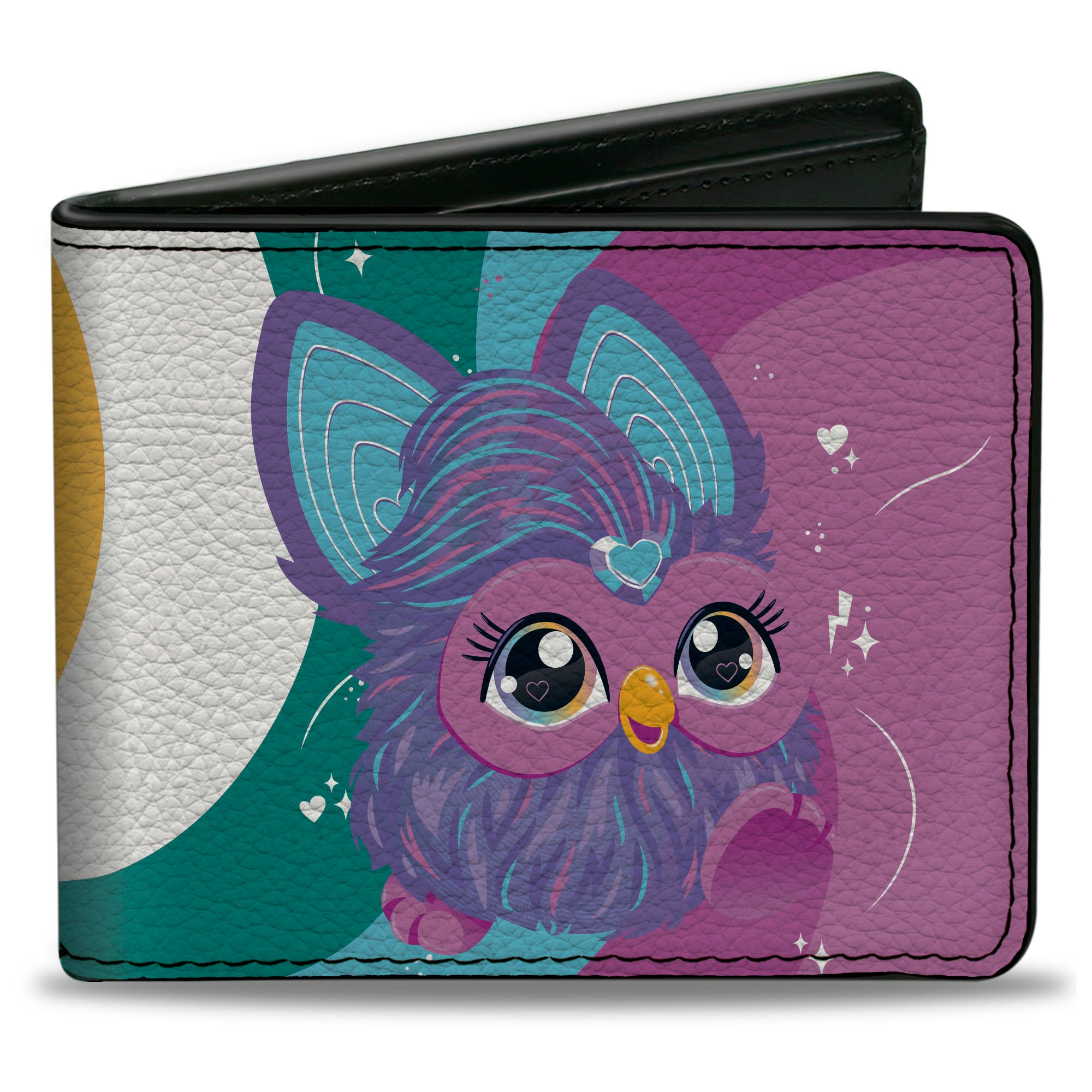 Bi-Fold Wallet - Furby Purple Furby YOU ARE WONDERFUL Running Pose Multi Color Bi-Fold Wallets Furby