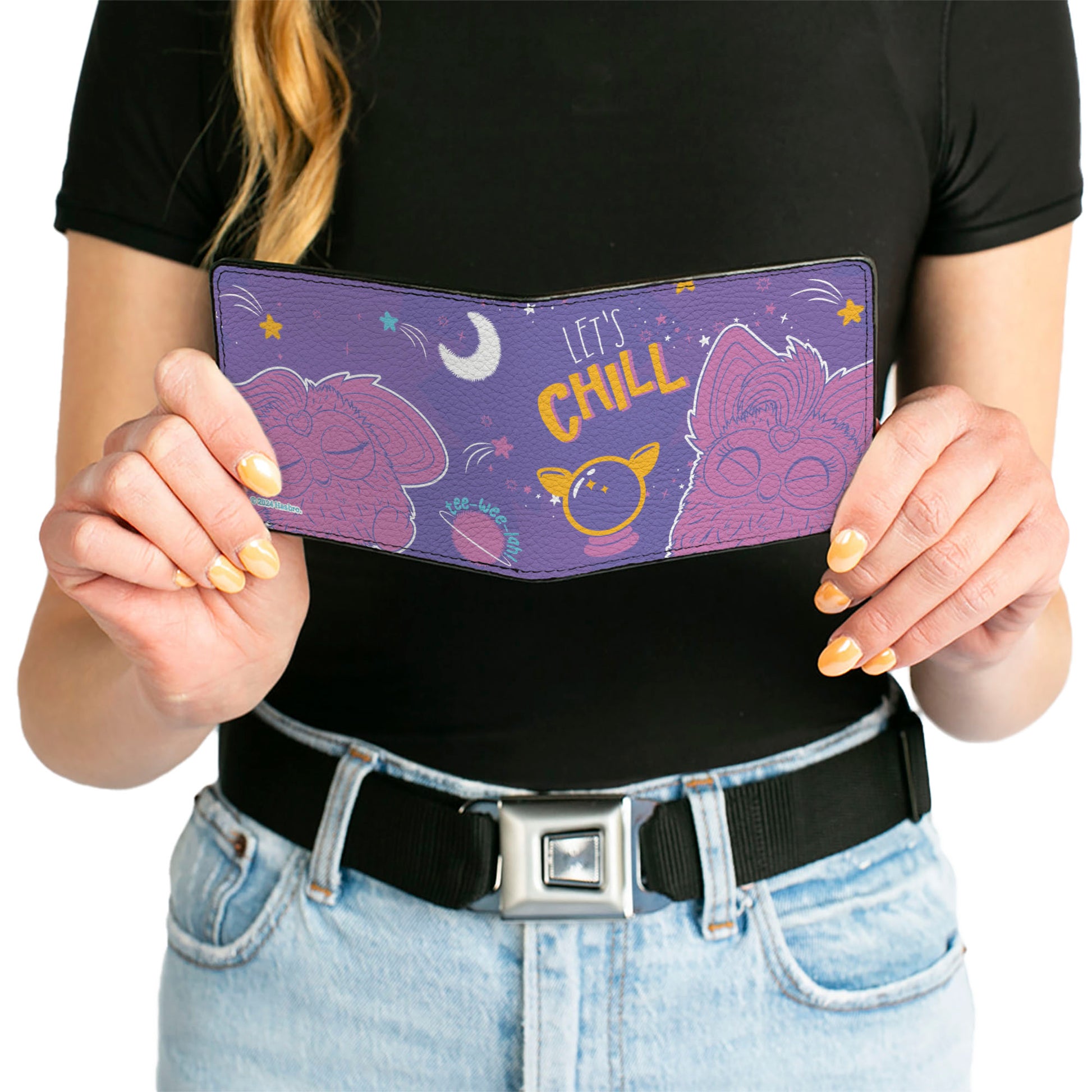Bi-Fold Wallet - Furby Friends LET'S CHILL Pose Purples/Pink Bi-Fold Wallets Furby