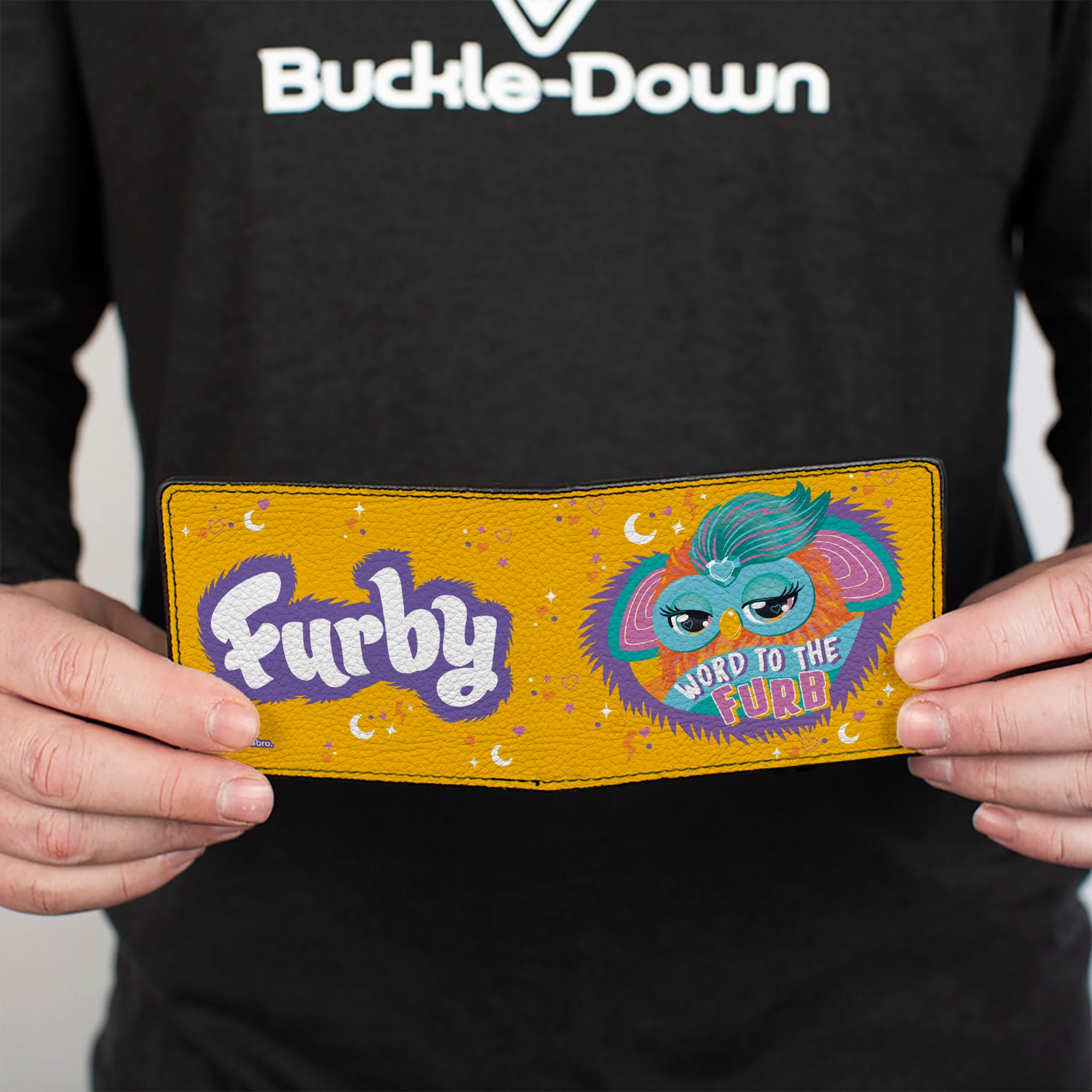 Bi-Fold Wallet - Furby Orange Furby WORD TO THE FURB Heart Pose and Title Logo Orange/Purple Bi-Fold Wallets Furby