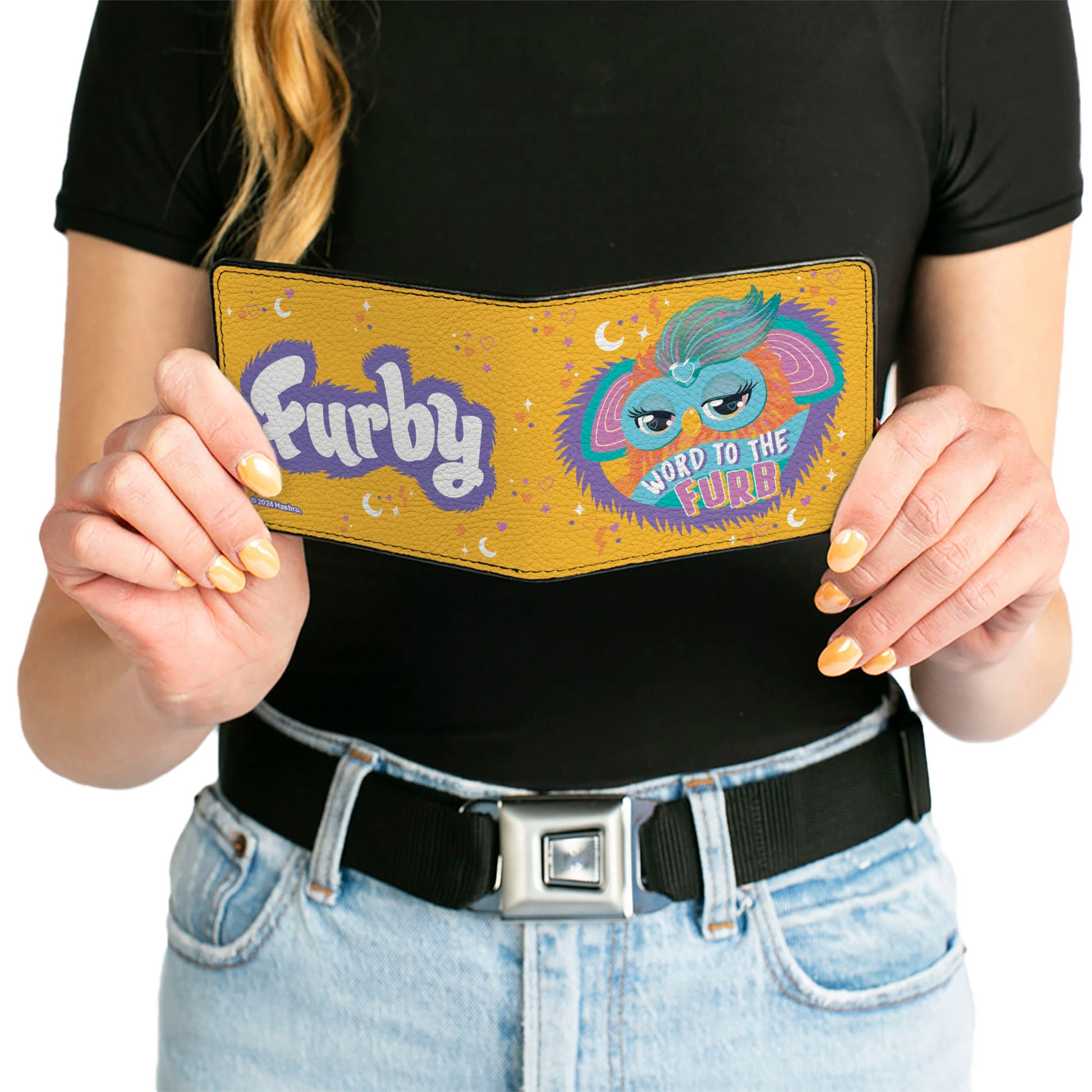 Bi-Fold Wallet - Furby Orange Furby WORD TO THE FURB Heart Pose and Title Logo Orange/Purple Bi-Fold Wallets Furby
