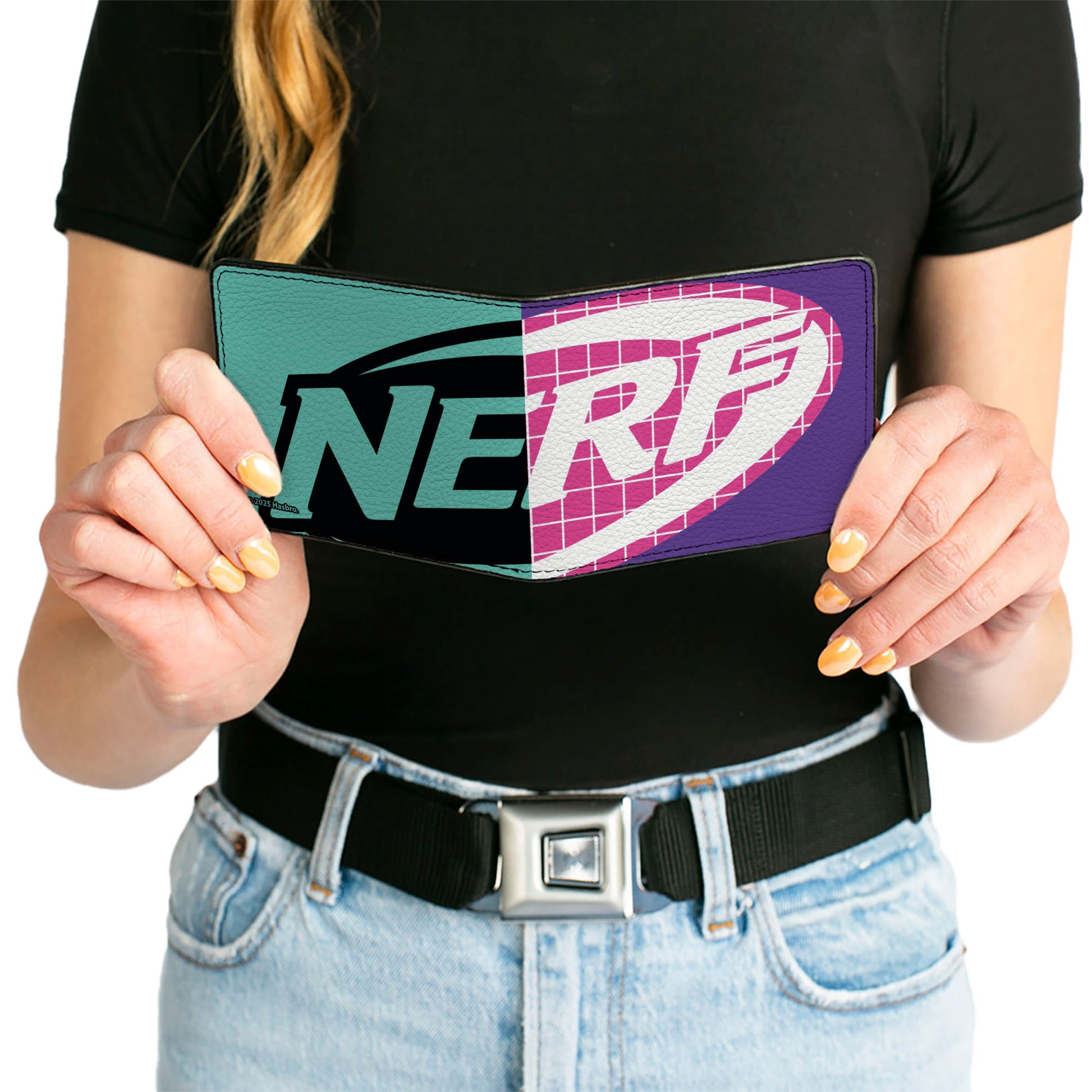 Bi-Fold Wallet - NERF Logo Grid Split Blues/Black/Pink/White Bi-Fold Wallets Nerf