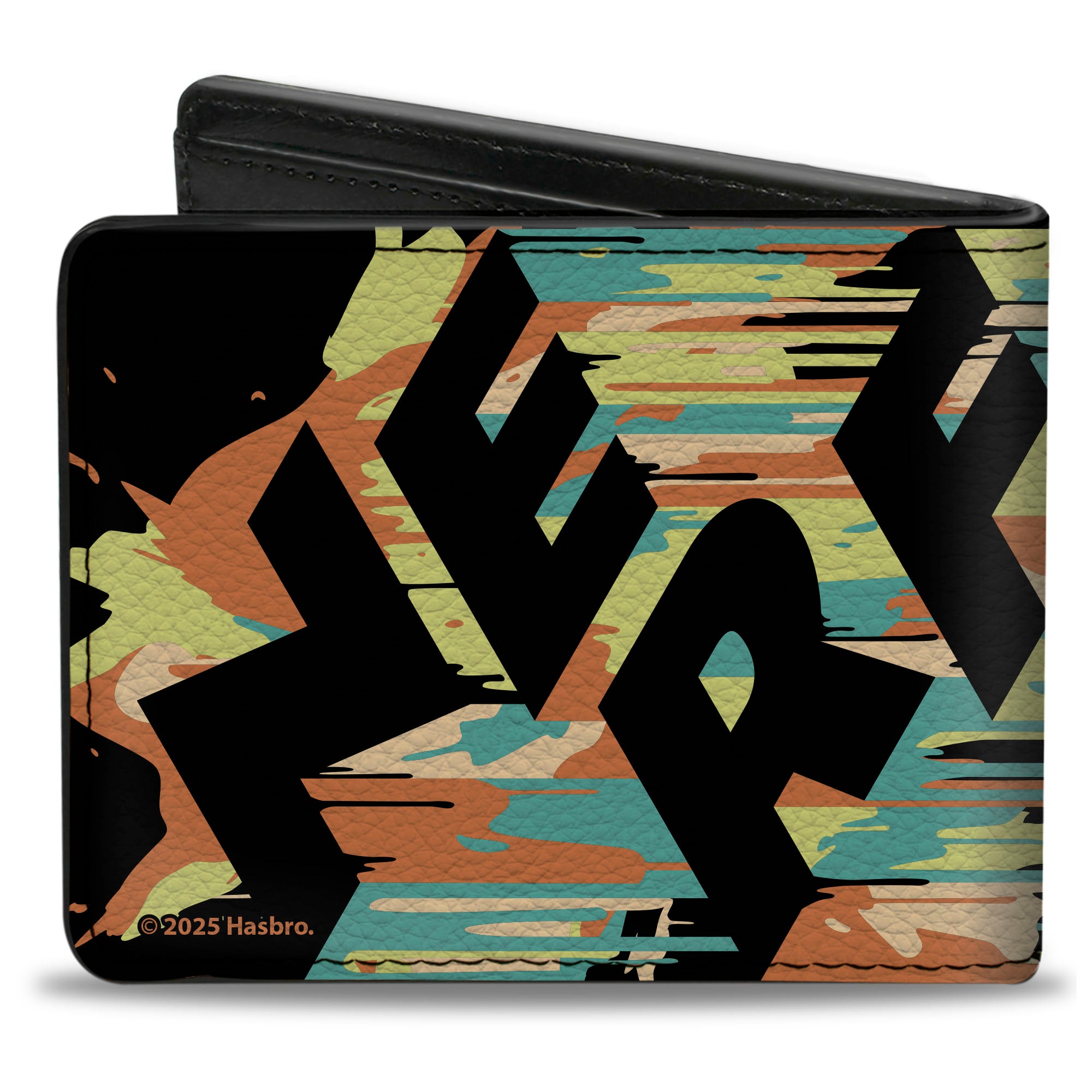 Bi-Fold Wallet - NERF Text Splatter Black/Multi Color Bi-Fold Wallets Nerf