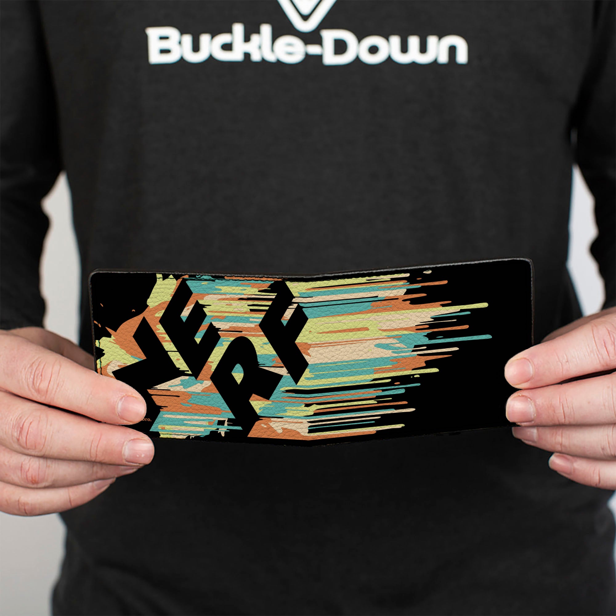 Bi-Fold Wallet - NERF Text Splatter Black/Multi Color Bi-Fold Wallets Nerf