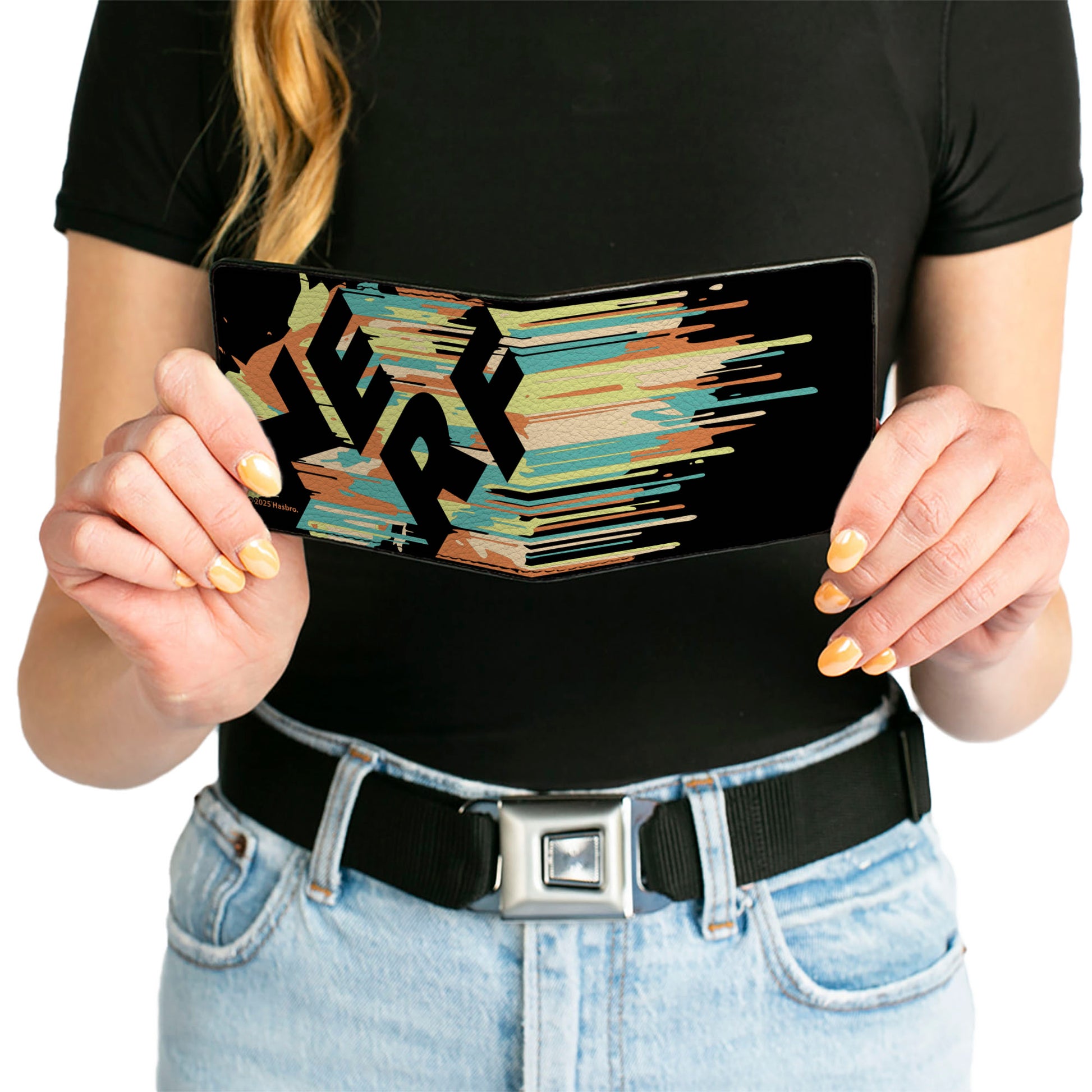 Bi-Fold Wallet - NERF Text Splatter Black/Multi Color Bi-Fold Wallets Nerf