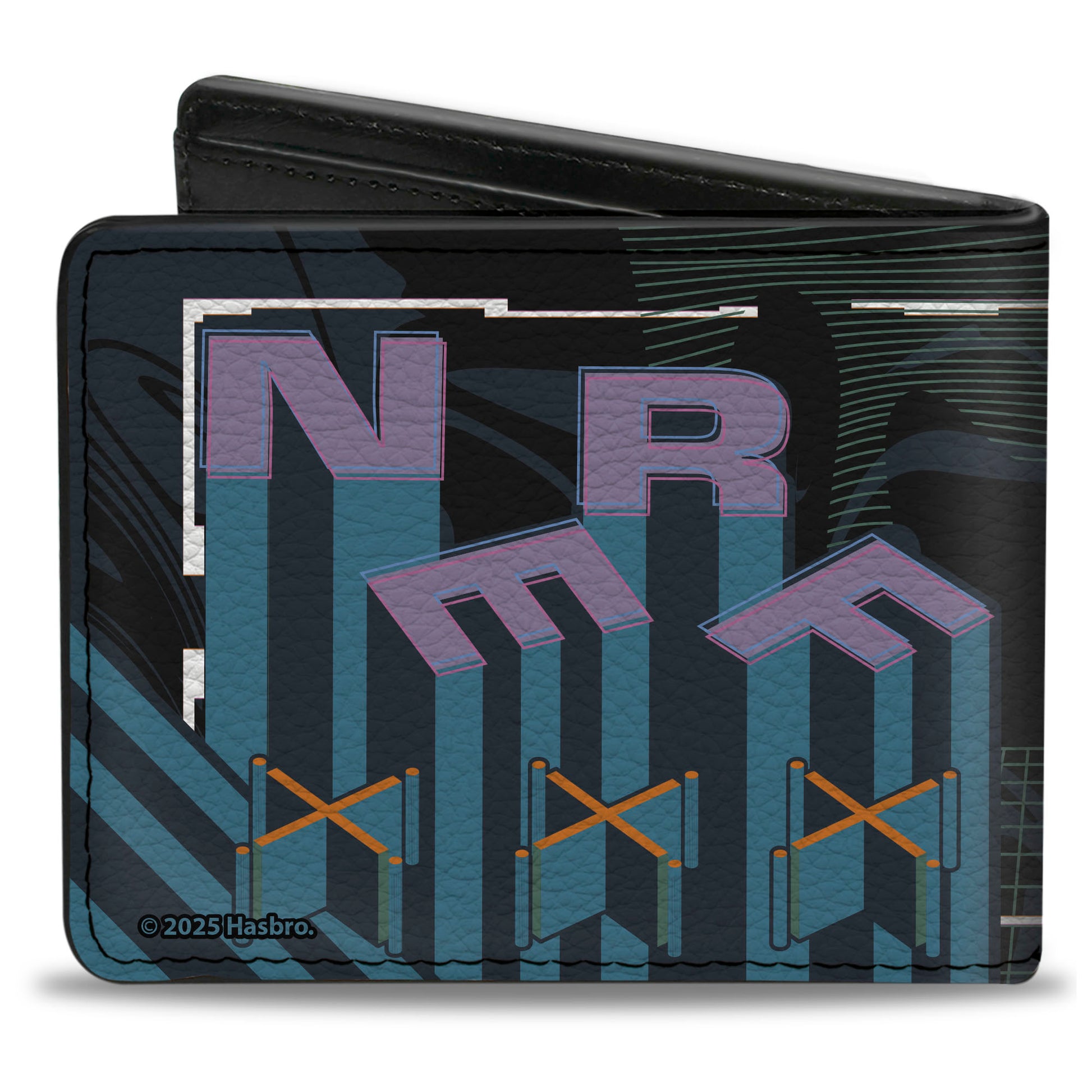 Bi-Fold Wallet - NERF Logo and Text Collage Black/Blue/Purple/Orange Bi-Fold Wallets Nerf