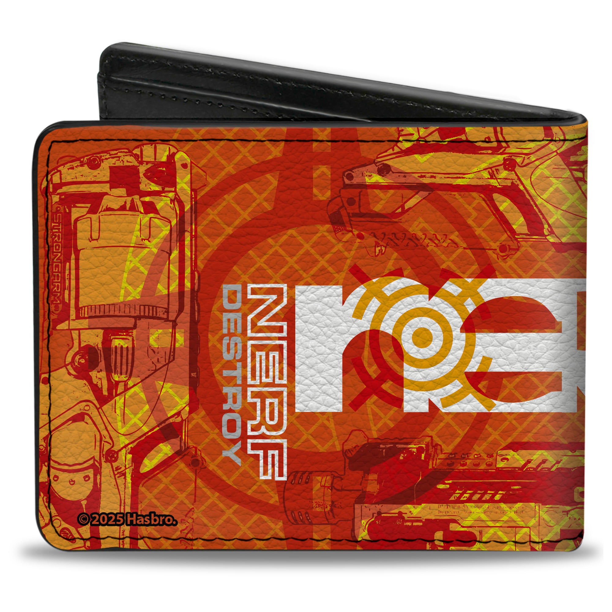 Bi-Fold Wallet - NERF SEARCH DESTROY Blasters Collage Reds/Oranges/White Bi-Fold Wallets Nerf