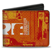 Bi-Fold Wallet - NERF SEARCH DESTROY Blasters Collage Reds/Oranges/White Bi-Fold Wallets Nerf