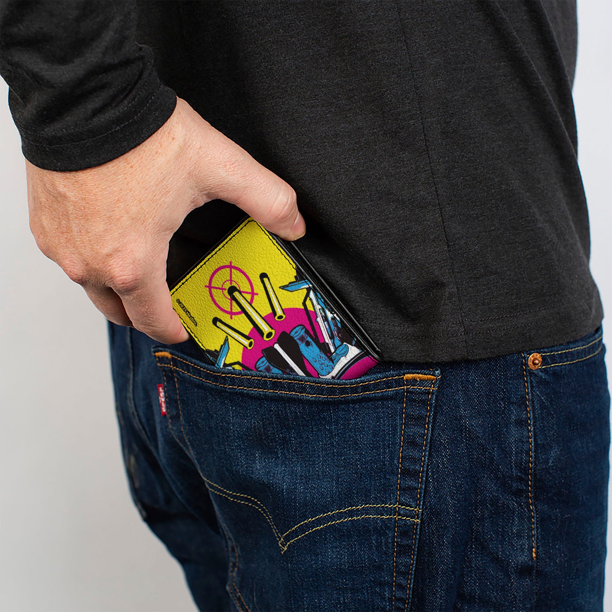 Bi-Fold Wallet - NERF Vortex and Blaster Sunglasses Collage Yellow/Pink/Blue Bi-Fold Wallets Nerf