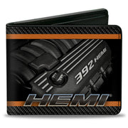 Bi-Fold Wallet - HEMI 392 HEMI Engine Carbon Fiber Orange Bi-Fold Wallets Hemi